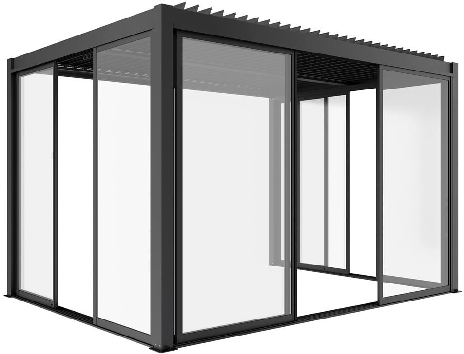 DRZWI PRZESUWNE SZKLANE LUXE 4M 370X238 CM ANTRACYTOWE