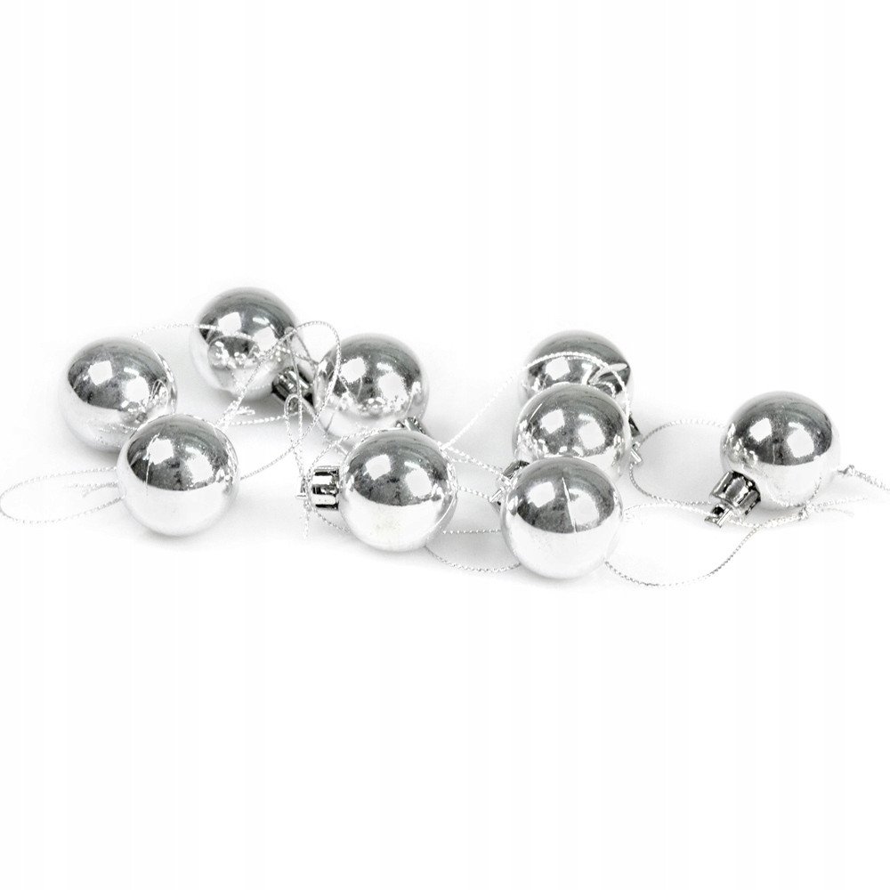 Bombki mini srebrne 9szt