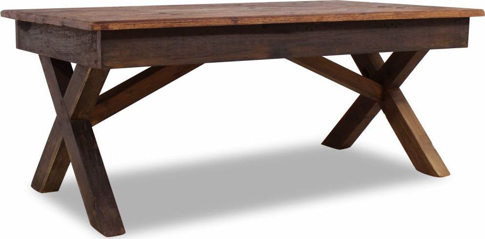 vidaXL Stolik kawowy z litego drewna z odzysku, 110 x 60 x4 5 cm