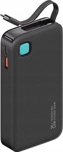 Powerbank Usams USAMS Powerbank ze zwijanym kablem USB-C Retractable 10000 mAh PD 20W Fast Charge XY Series czarny/black 10KCD22401(US-CD224)