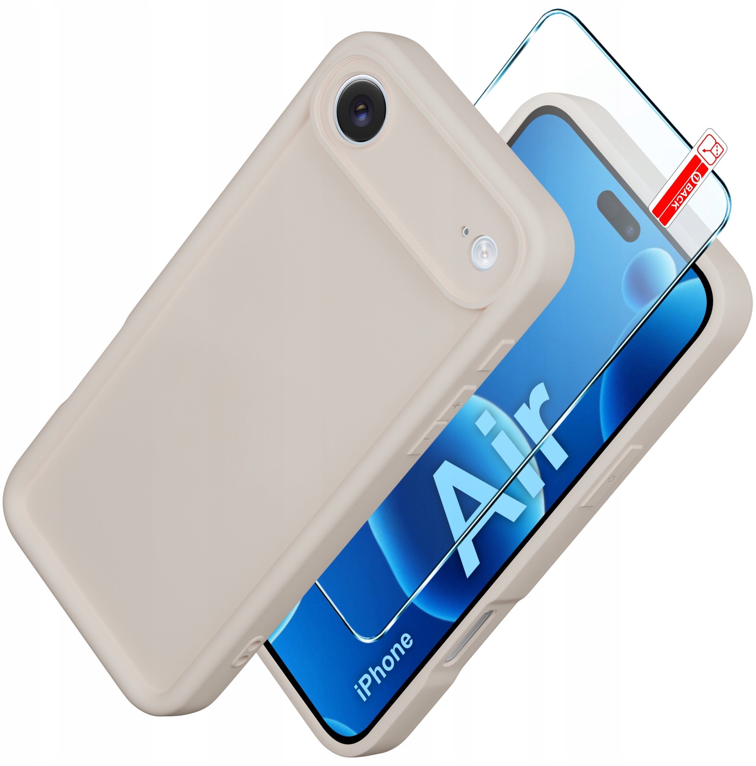 Etui do iPhone Air CASE silikonowe MATOWE + SZKŁO 9H