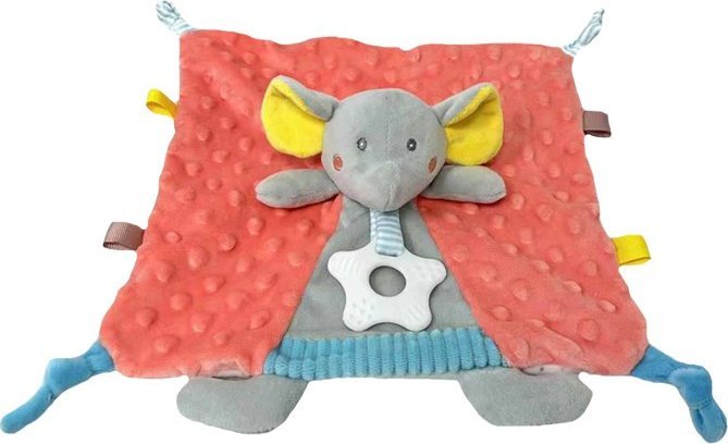 Miluś Słonik Brzoskwiniowo-Szary Pluszak 25x25 Cm Maskotka Dla Najmłodszych