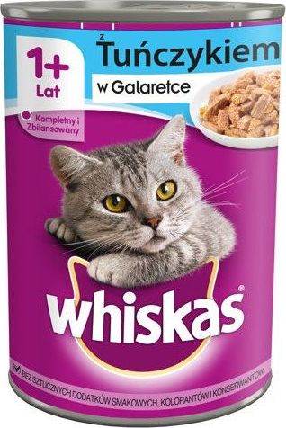 Whiskas WHISKAS Adult puszka 24x400g - mokra karma dla kotów z tuńczykiem w galaretce