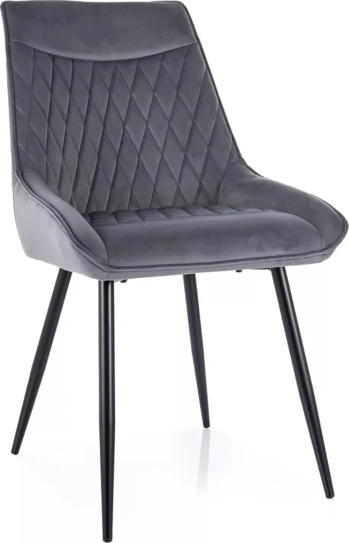 Signal Krzesło tapicerowane AGAT VELVET szare SIGNAL