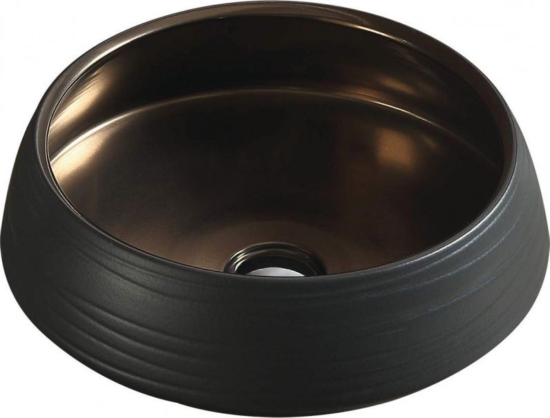 Umywalka Mexen Mexen Ariana umywalka nablatowa 43 x 43 cm czarno/złota - 22054366