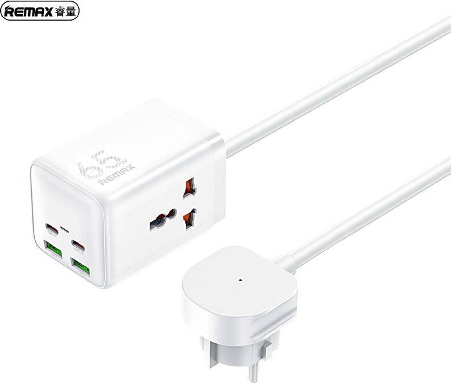 Ładowarka Remax ŁAD SIEC REMAX GAN POWER STRIP 65W RP-U157 2xUSB+2xUSB-C 1.5M WHITE