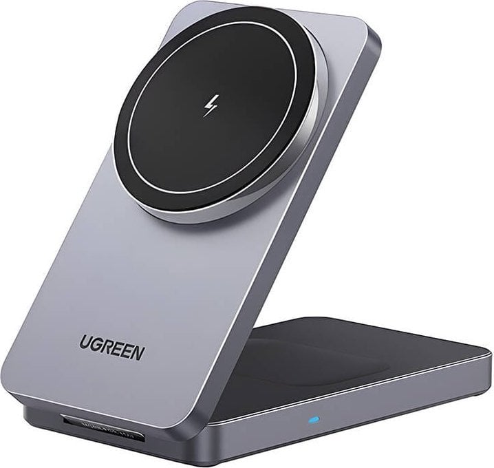 Ładowarka indukcyjna 2w1 Ugreen W528 do iPhone, AirPods, 20W (biała)