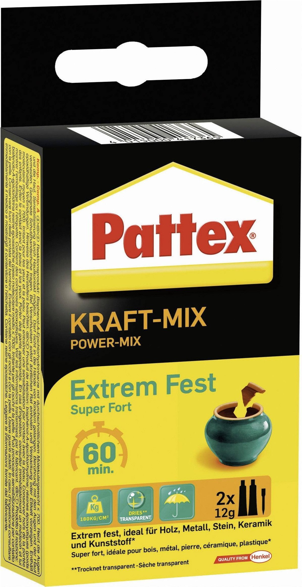 Pistolet do kleju Pattex Pattex Zweikomponenten-Kleber Kraft-Mix,2 ST x 12 g