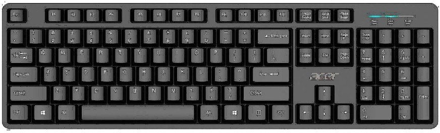 Acer USB Wired Keyboard klawiatura Dom/Biuro QWERTY Amerykański międzynarodowy Czarny