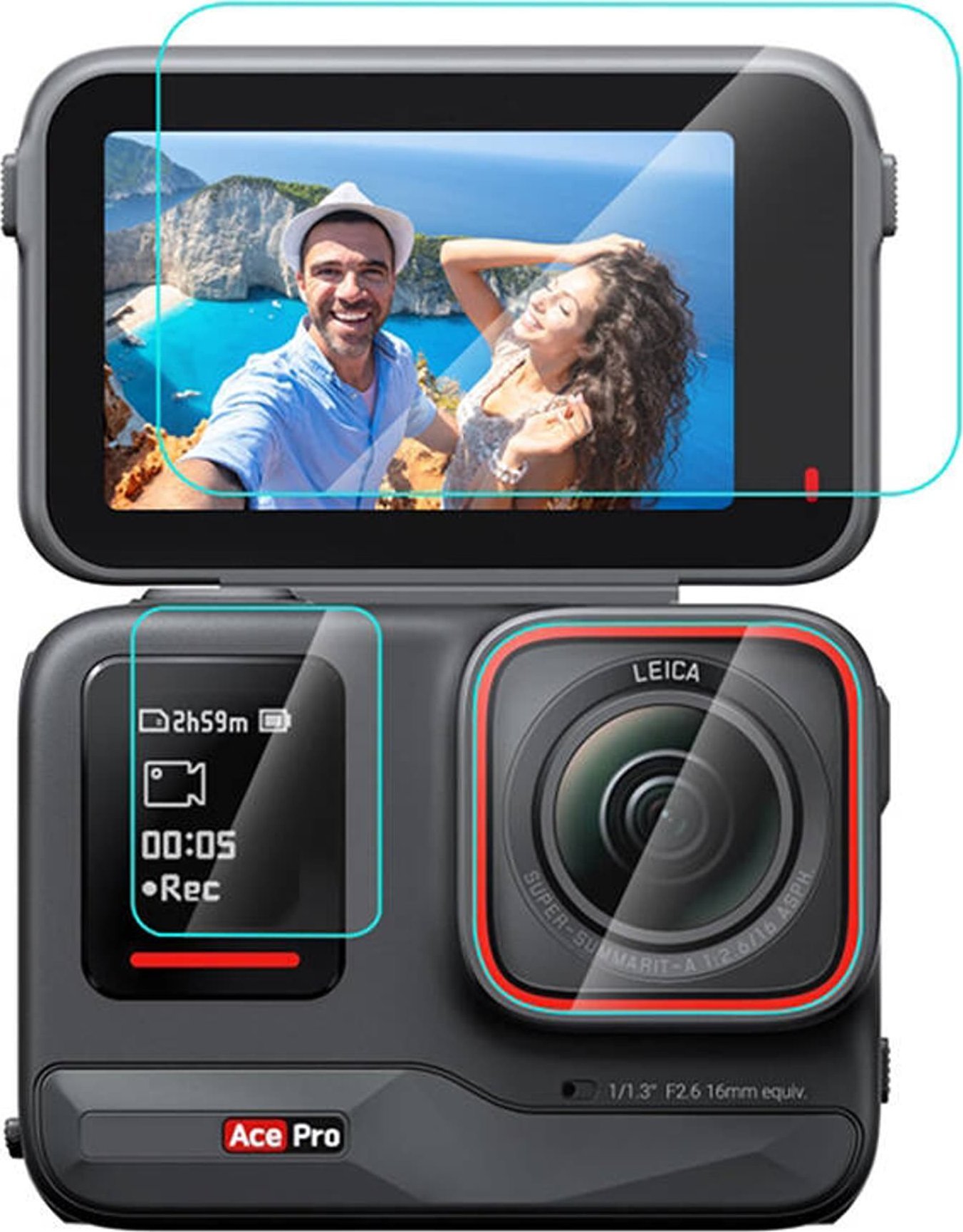 Osłona ze szkła hartowanego 3 w 1 PULUZ do Insta360 Ace Pro (PU951T)