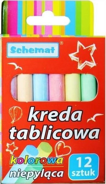 Kreda tablicowa 12szt kolor