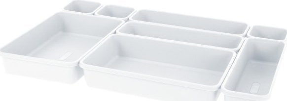 Storage Solutions Organizery do szuflad - 8 szt w komplecie, kolor biały