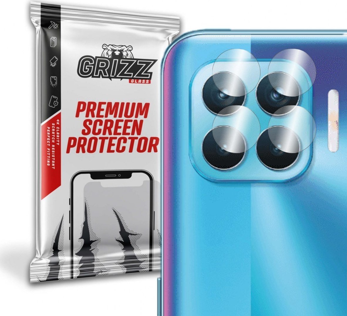 GrizzGlass Szkło hybrydowe na aparat Grizz Oppo Reno 4 Lite