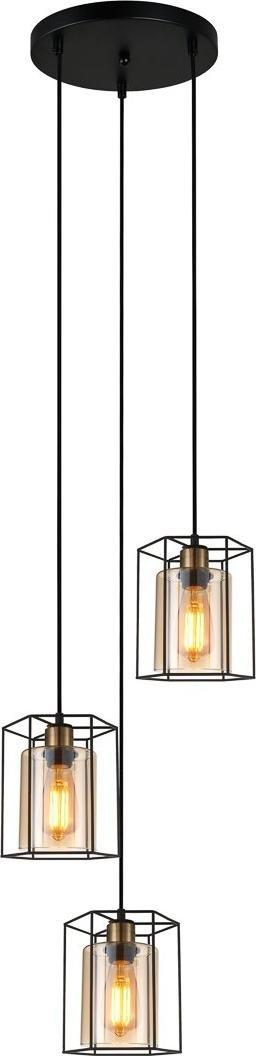 Lampa wisząca Italux Lampa wisząca KALULA PND-78901-3A-BK+AMB Italux