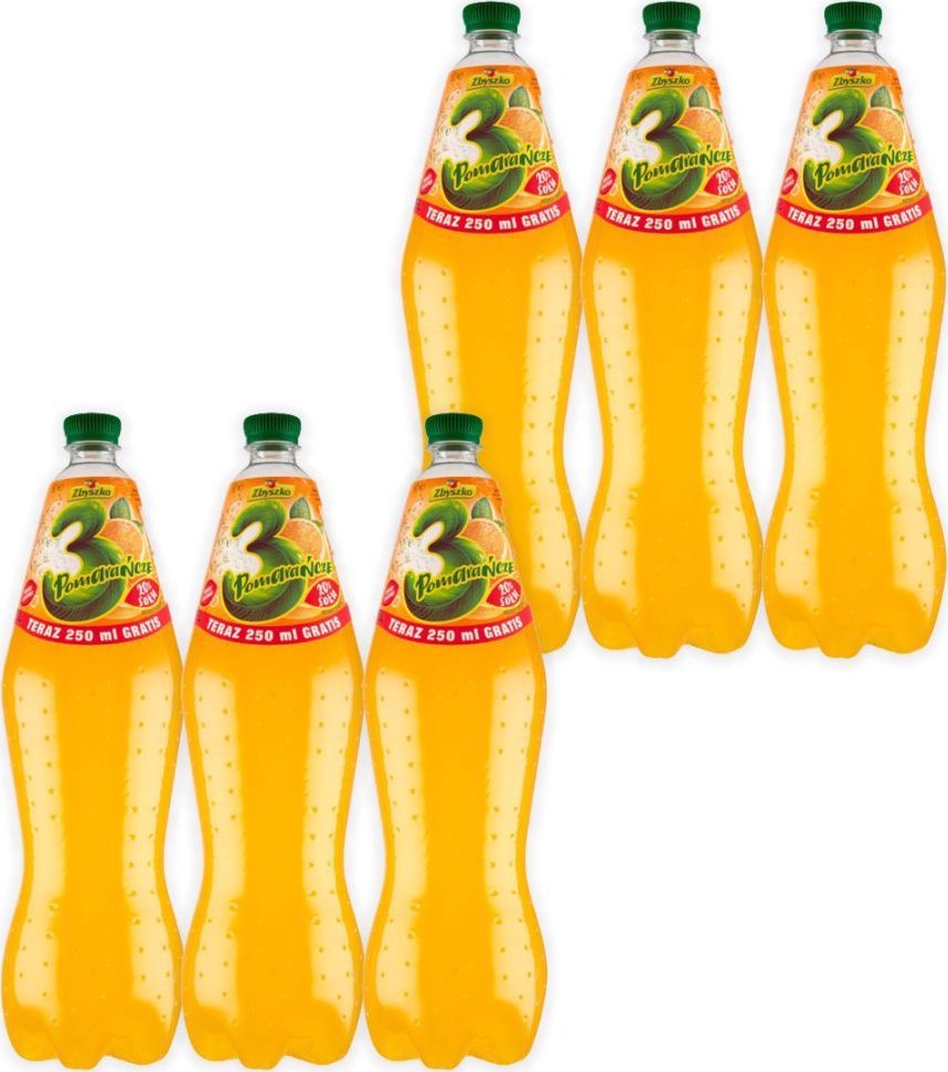 ZBYSZKO Zbyszko 3 Pomarańcze Napój gazowany 1,75 l x 6 sztuk