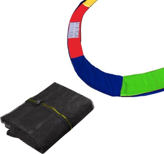 Springos Siatka zewnętrzna do trampoliny z osłoną na sprężyny 244/250/252 8 FT 6 słupków multikolor UNIWERSALNY