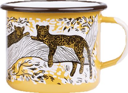 The Big 5 of Africa Kubek emaliowany, pomarańczowy Leopard