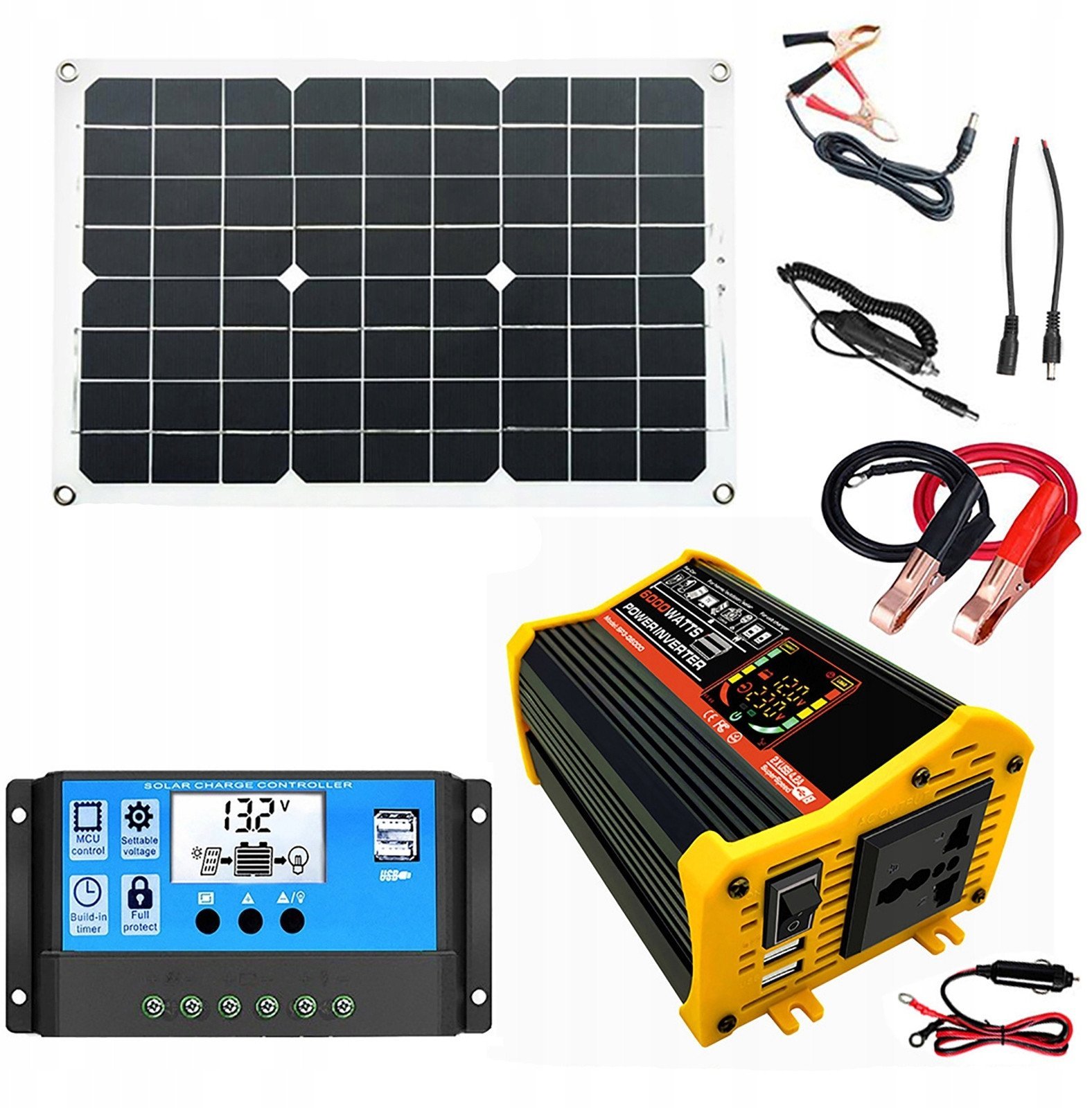ZESTAW SOLAR FALOWNIK PANEL PRZETWORNICA 6000W 220