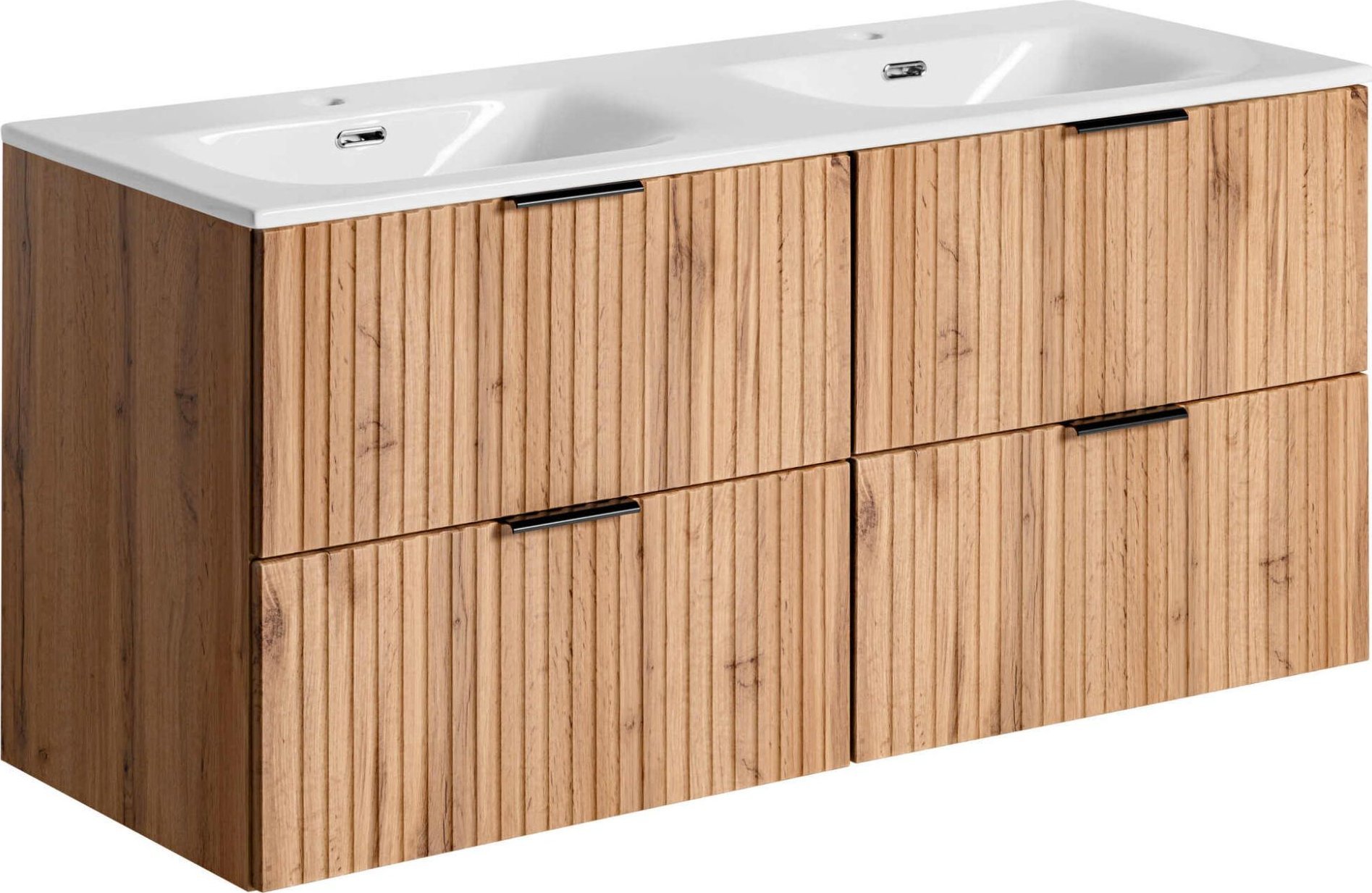 Comad Szafka wisząca z umywalkami, Adel, 120x46x57 cm, dąb wotan, mat