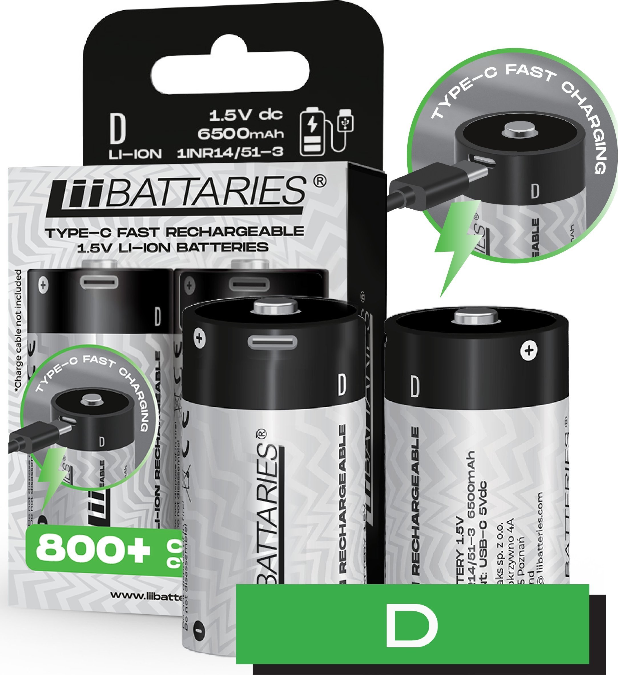 LIIBATTARIES AKUMULATORY LI-ON TYPU D 2szt