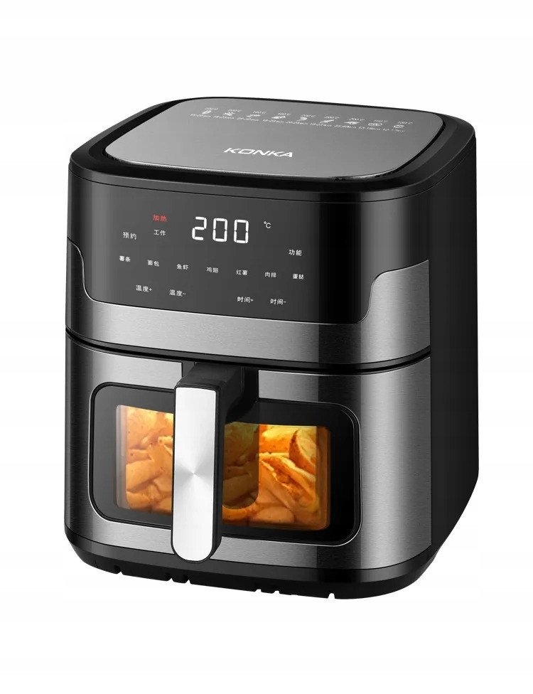 Frytkownica BEZTŁUSZCZOWA 5,5L 1500W DUŻA AIR FRYER Piekarnik XL OKNO 60min