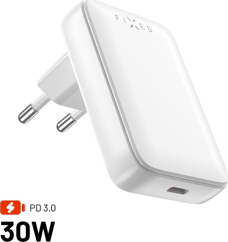 Ładowarka Fixed FIXED Slim GaN Travel Charger - ładowarka GaN USB-C z Power Delivery 30W biała - Gwarancja bezpieczeństwa. Proste raty. Bezpłatna wysy