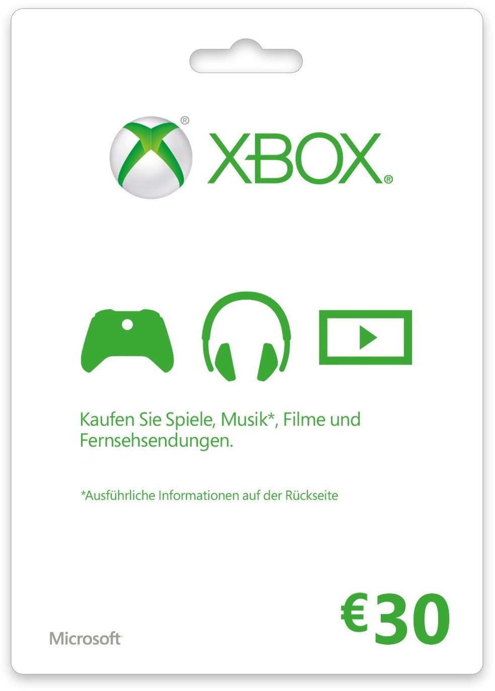 MS ESD Gift Card Xbox LIVE AGENCY Online 30 EURO