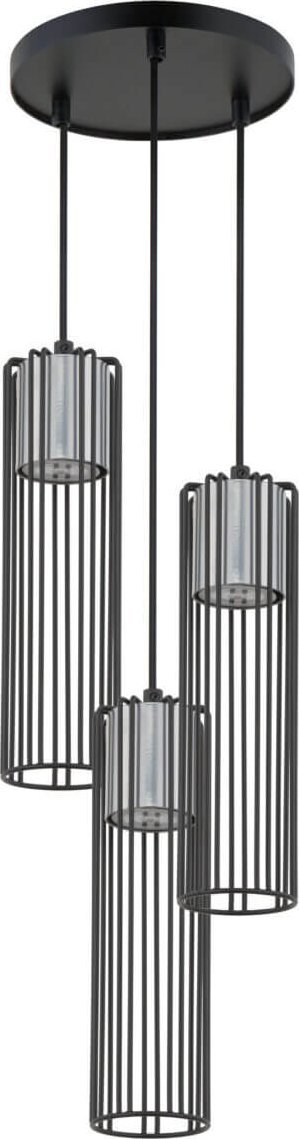 Lampa wisząca Sigma 3-płomienna lampa wisząca Fobia druciana czarna srebrna