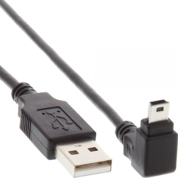 Kabel USB InLine USB-A - miniUSB 1 m Czarny (34210)