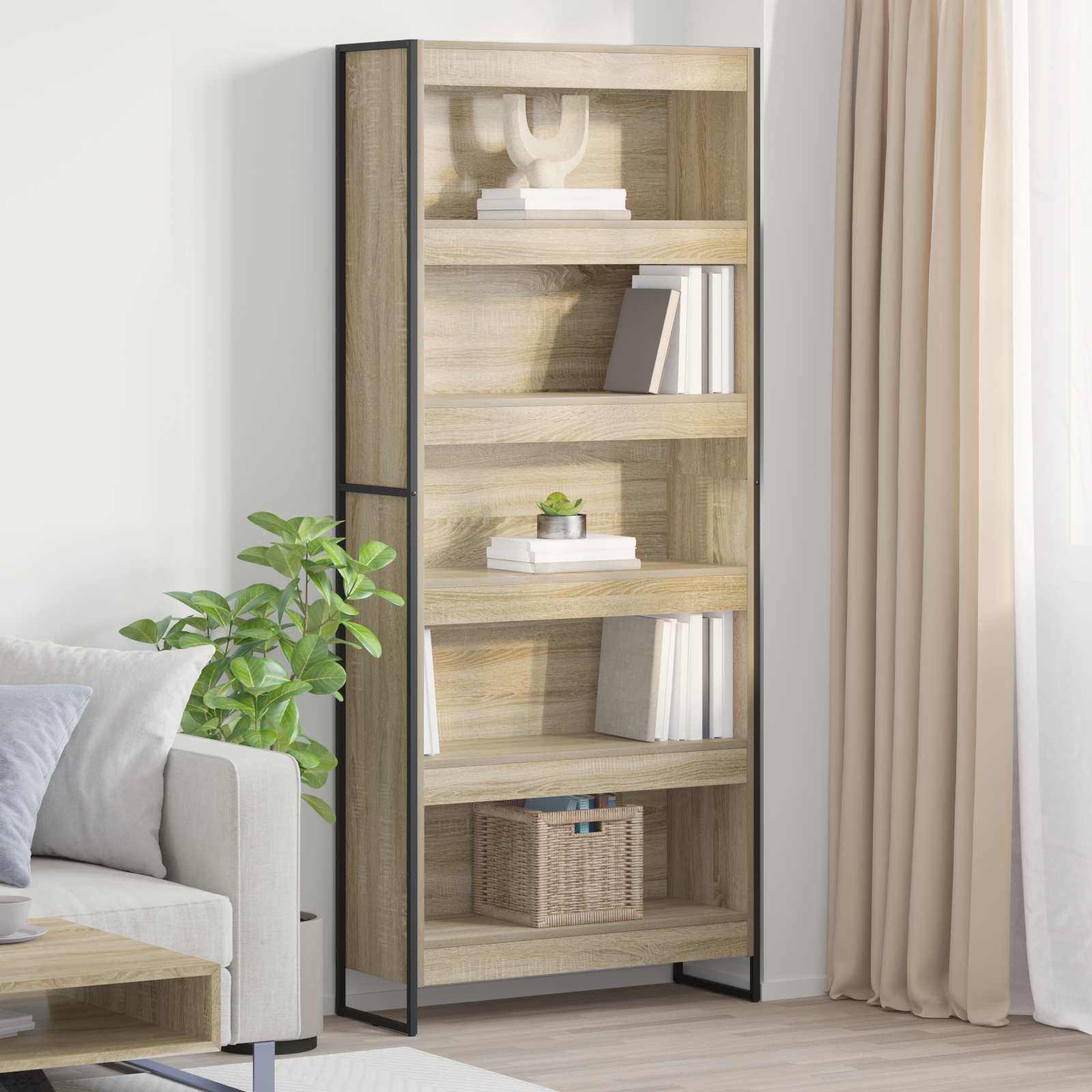 vidaXL Biblioteczka 2 pcs Sonoma 80 x 30 x 155 cm