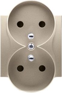 Kontakt-Simon Pokrywa gniazda podwójnego z przesłonami złoty (DGZ2MZNP/44)