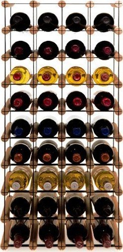 Wamar-Sosenka Regał na wino Stojak na 36 Butelek Szklanych/ PET RW-8/ 4x9 Brązowy Metal + Drewno RW-8-4x9-36_O_BR