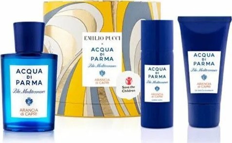 Acqua Di Parma Set Acqua di Parma: Blu Mediterraneo Arancia di Capri, Eau De Toilette, Unisex, 75 ml + Blu Mediterraneo Arancia di Capri, Body Lotion,