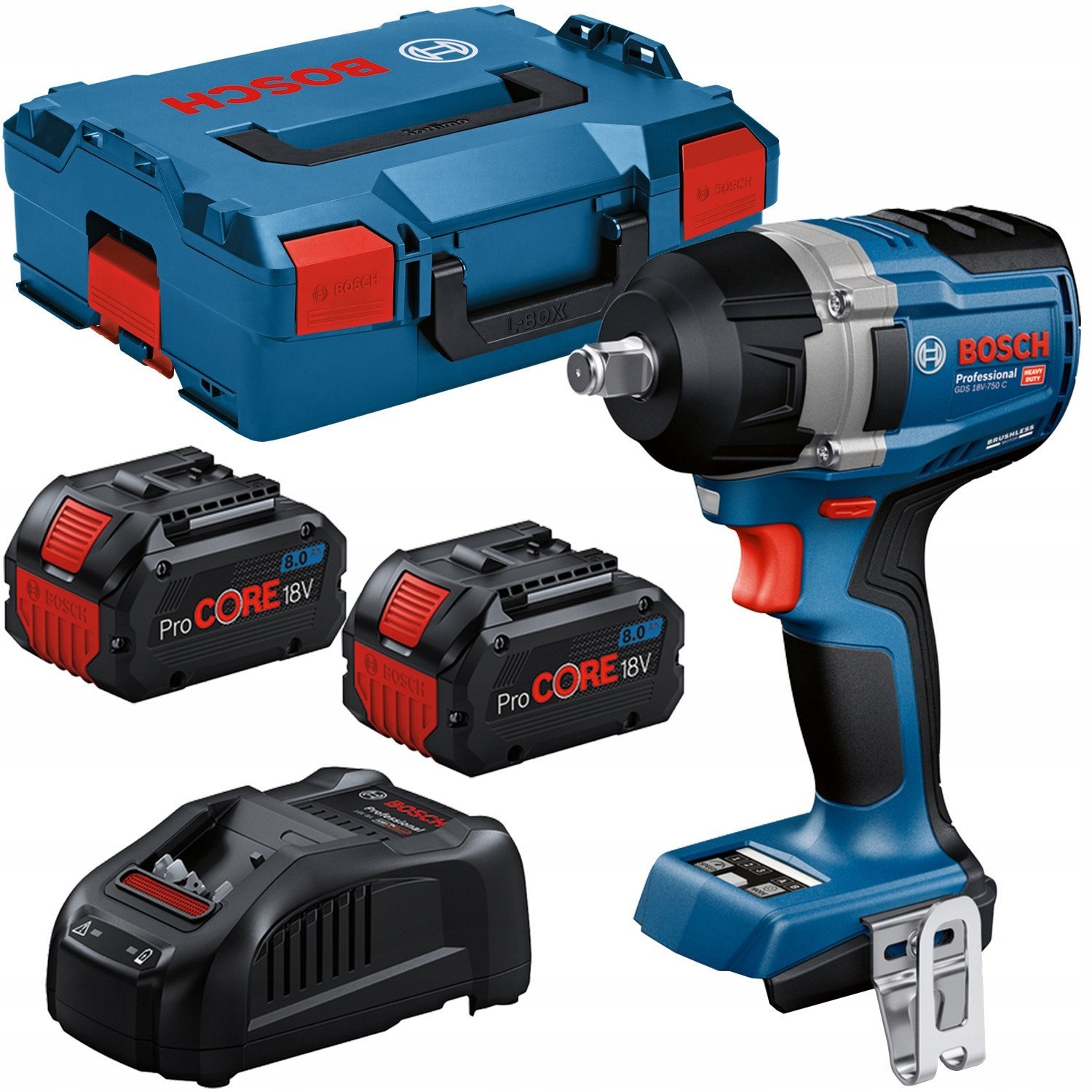 BOSCH KLUCZ UD.1/2" GDS 18V-750 C 2xPC8,0Ah 750Nm GCY LB