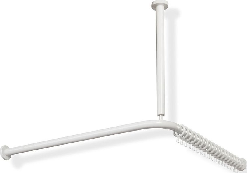 Drążek zasłony prysznicowej HEWI z: wspornik sufitowy do brodzika 1000 x 1000 mm