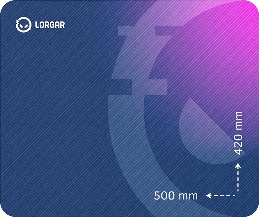 Podkładka Lorgar Lorgar Main 135, Gaming mouse pad, High-speed surface, Purple anti-slip rubber base, size: 500mm x 420mm x 3mm, weight 0.41kg