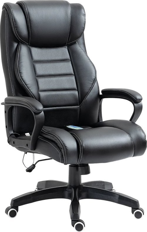 Krzesło biurowe Pako Fotel Biurowy Skóra Eko Z Masażem Czarny PAKO V 921-321