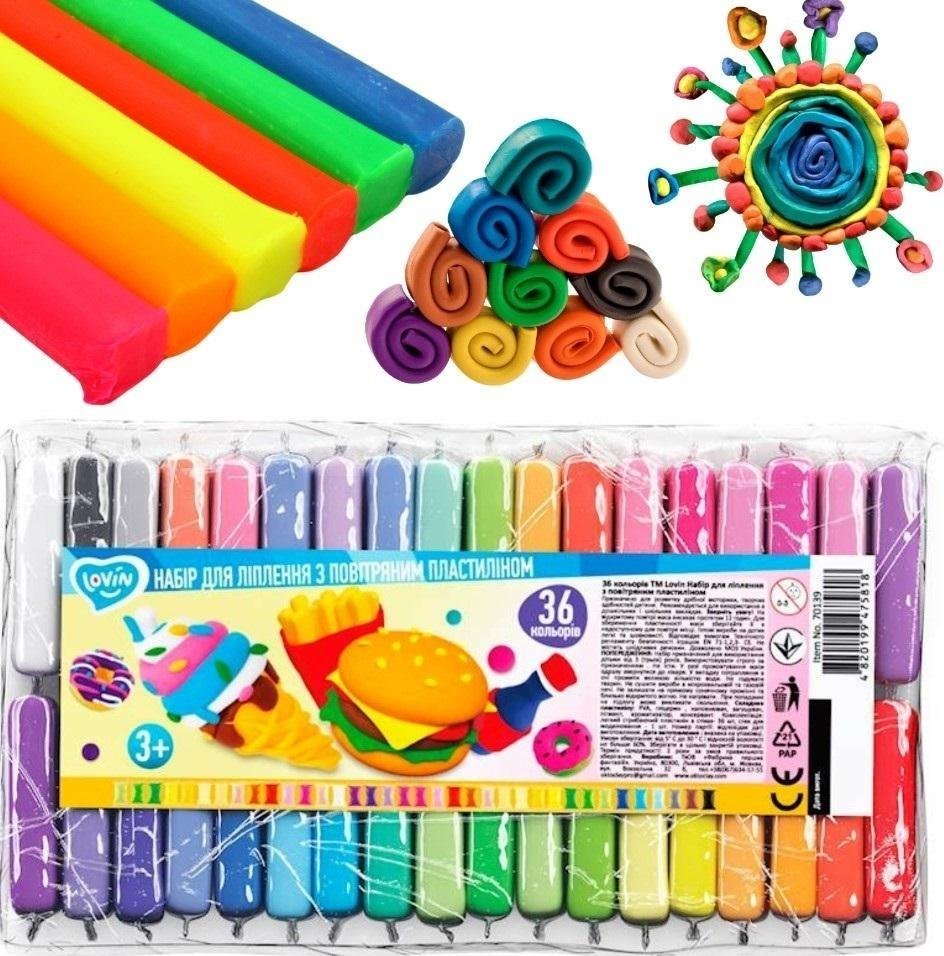 PrzydaSie Zestaw z lekką plasteliną piankolina 36 kolorów