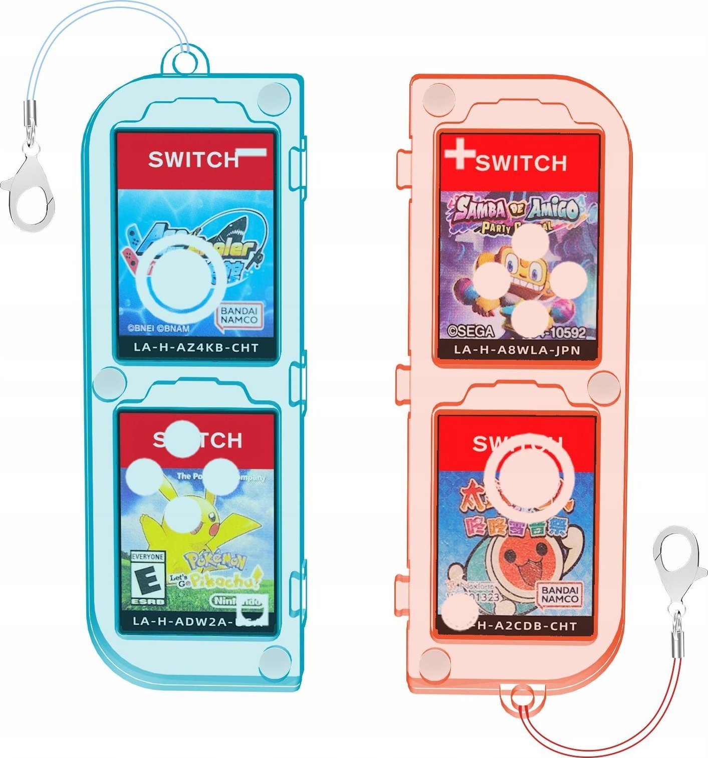 JYS Pudełko Etui CASE Futerał Obudowa Box na Karty Gry do Nintendo Switch OLED / Transparentny Niebiesko-Czerwony