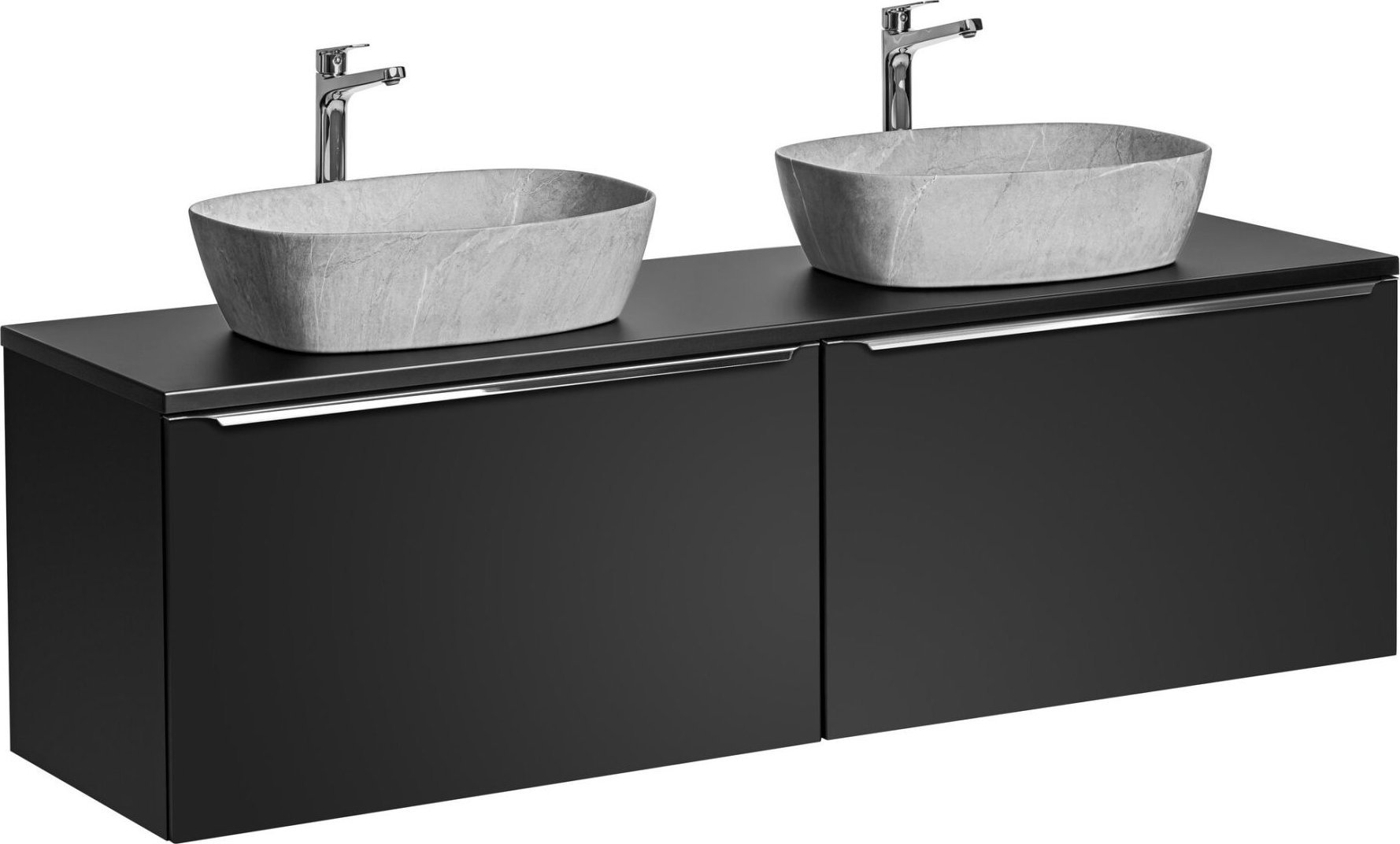 Comad Szafka łazienkowa z umywalką, Santa Fe, 160x46x46 cm, czarny, mat