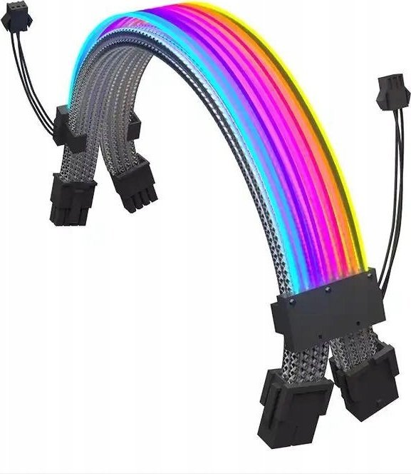 QingSea Przedłużacz ARGB kabel do zasilacza 2*8(6+2) Pin GPU Karta graficzna