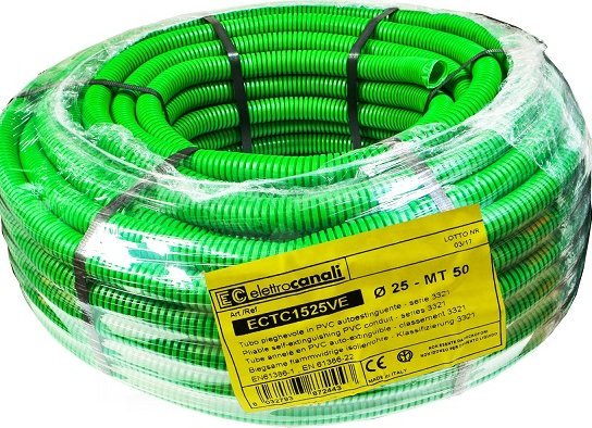 ITAline Rura karbowana zielona 750N fi25 PVC 50m