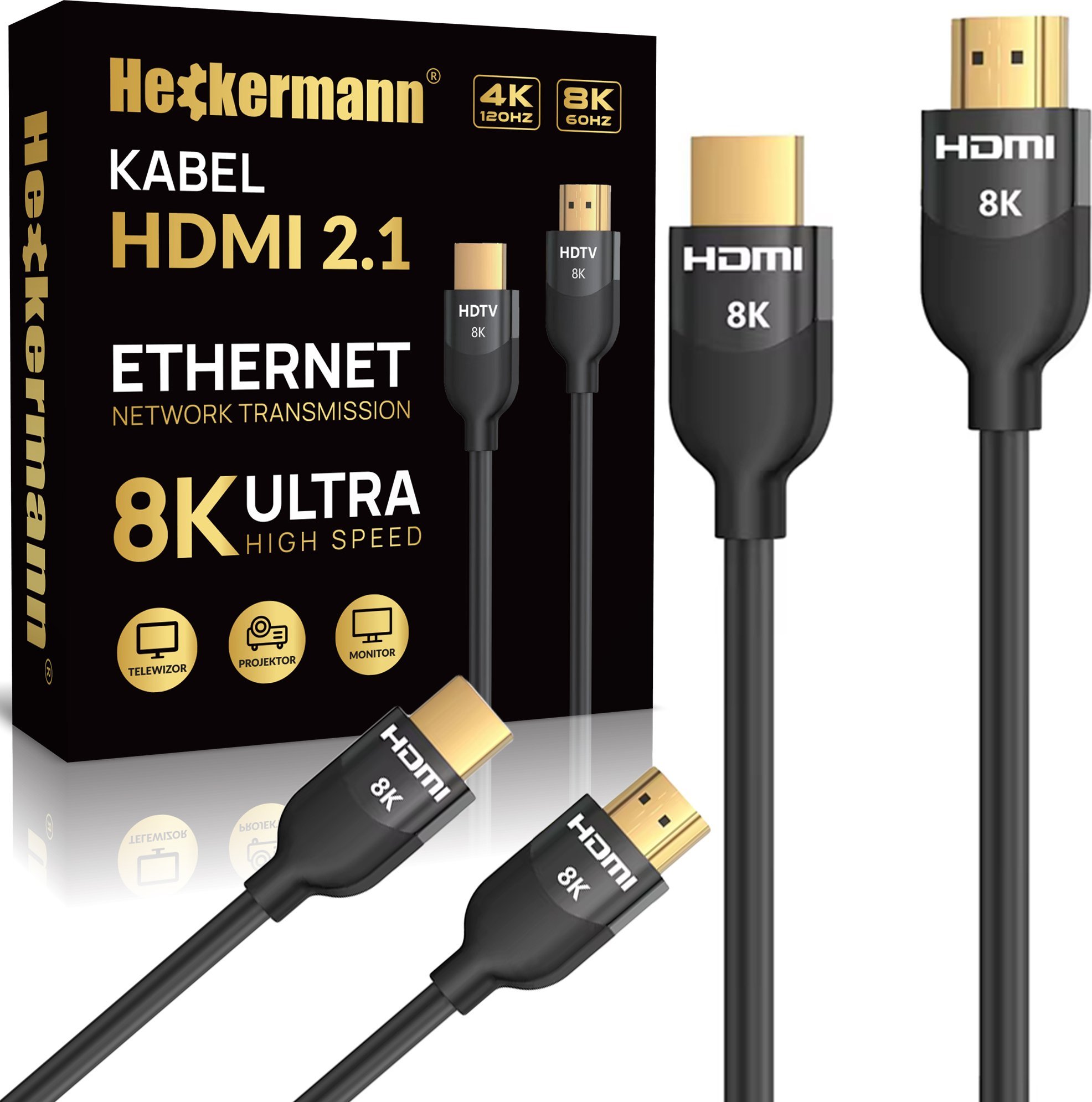 Kabel Heckermann Kabel HDMI-HDMI 3m Heckermann VH1124 4K 120Hz
