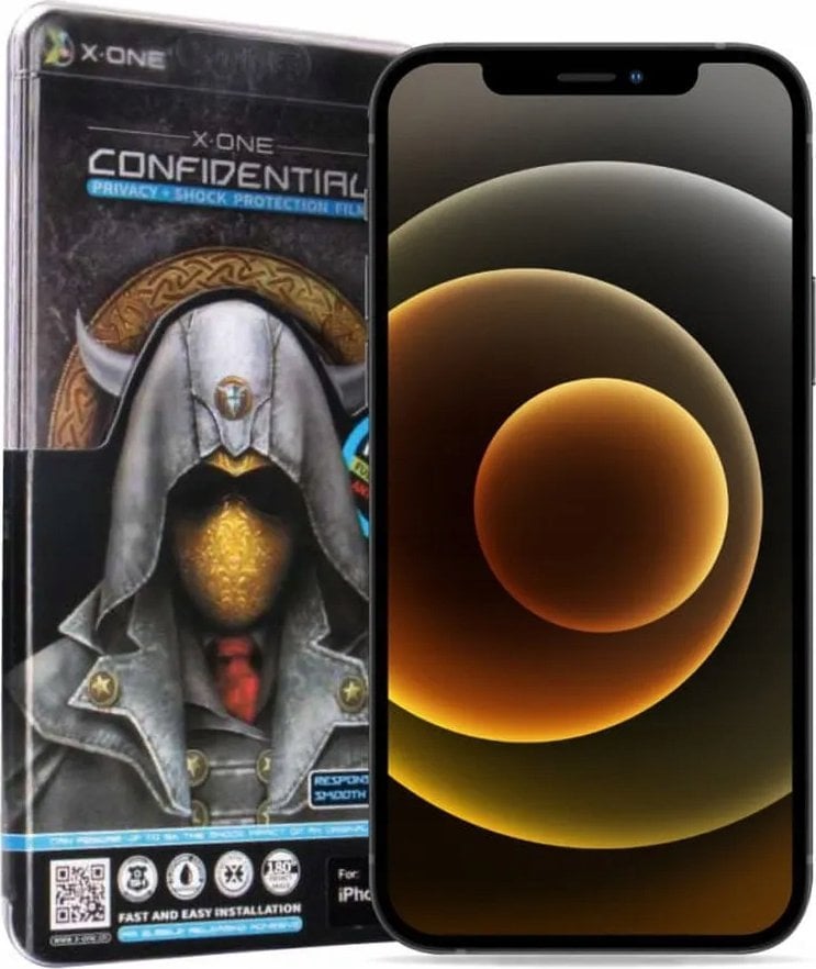 X-One Szkło hartowane X-ONE Full Cover Extra Strong Privacy - do iPhone 15/16 (full glue) czarny