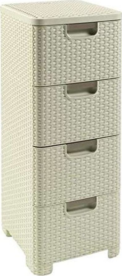 Curver Regał z 4 szufladami Style kremowy - 46823