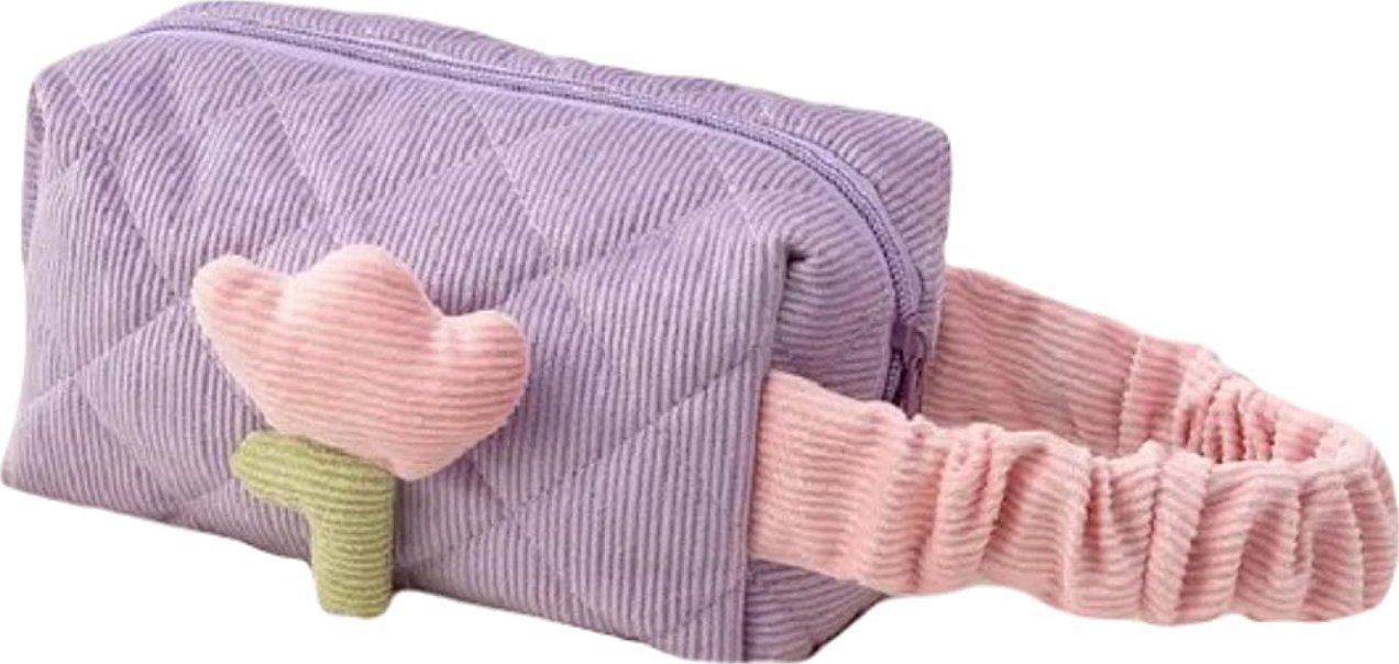 eCarla Kosmetyczka z motywem tulipana, pikowana podłużna fiolet KS101WZ3