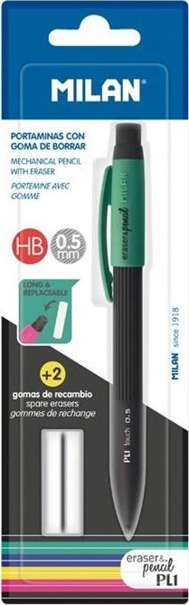 Milan Ołówek mechaniczny PL1 HB 0,5mm + 2 gumki MILAN