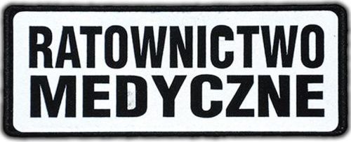 Polska Firma Emblemat RATOWNICTWO MEDYCZNE odblaskowy na rzepie 13 x 5 cm NOWY