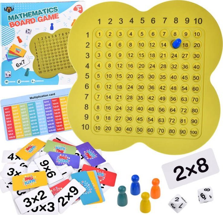 Jokomisiada Gra edukacyjna matematyczna tablica do nauki tabliczka mnożenia GR0619