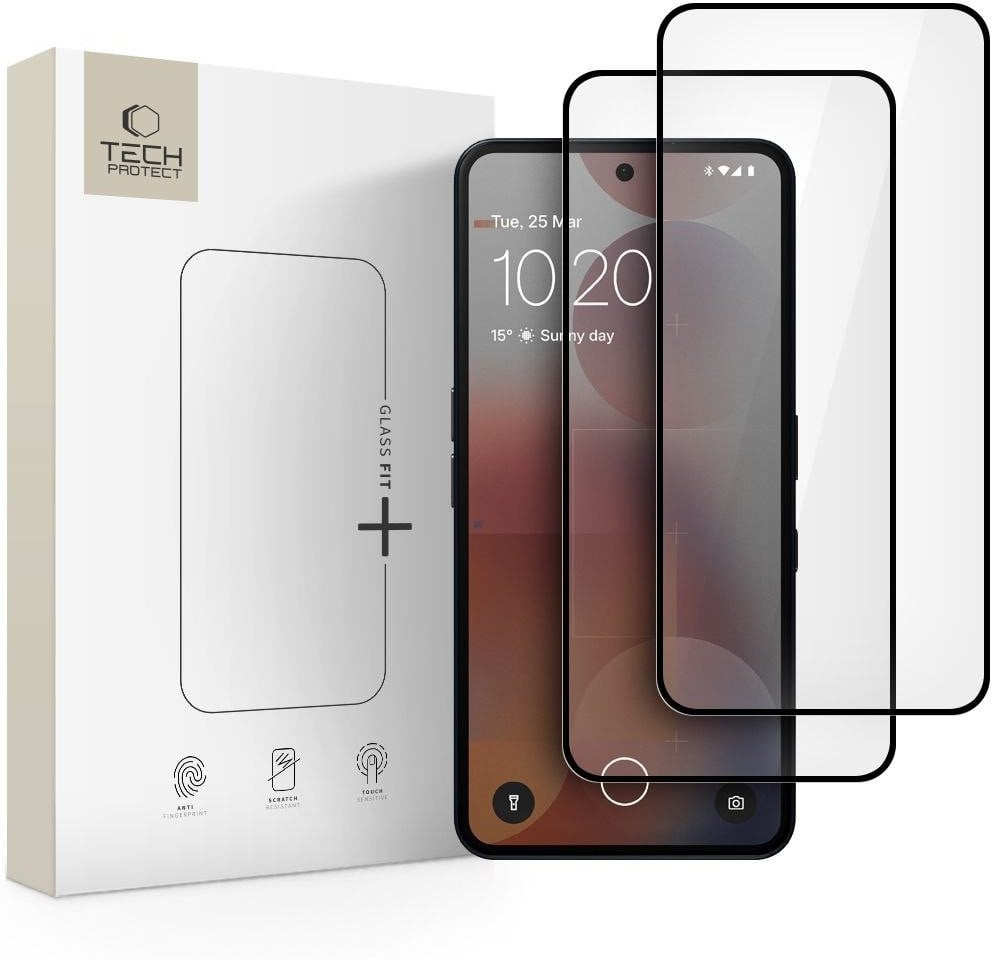 SZKŁO HARTOWANE TECH-PROTECT GLASS FIT+ 2-PACK NOTHING PHONE 3A / 3A PRO BLACK